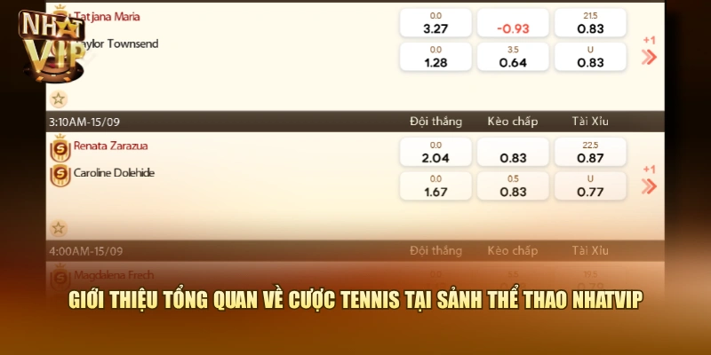 Giới thiệu tổng quan về cược Tennis tại sảnh thể thao Nhatvip