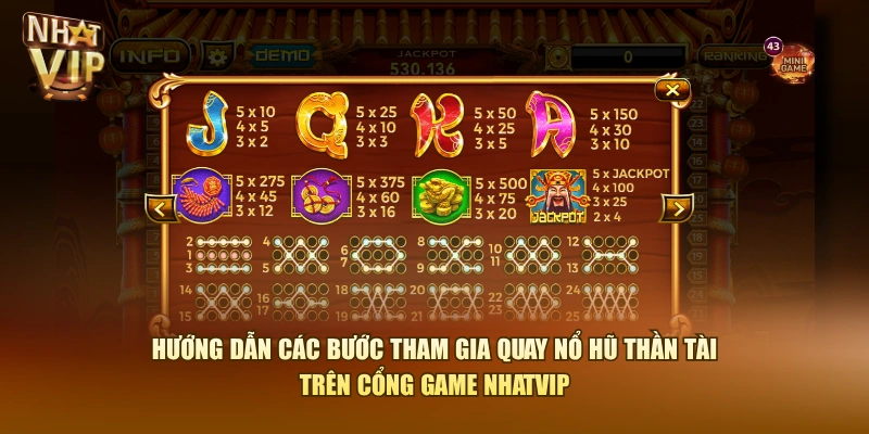 Hướng dẫn các bước tham gia quay Nổ Hũ Thần Tài trên cổng game Nhatvip