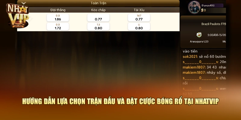 Hướng dẫn lựa chọn trận đấu và đặt cược bóng rổ tại Nhatvip