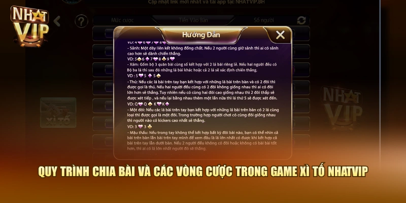 Quy trình chia bài và các vòng cược trong game Xì Tố Nhatvip